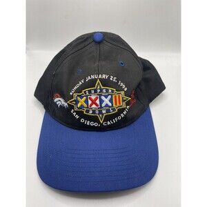 Super Bowl Hat XXXII 1998 Gameday NFL San Diego Black and Blue Denver Broncos